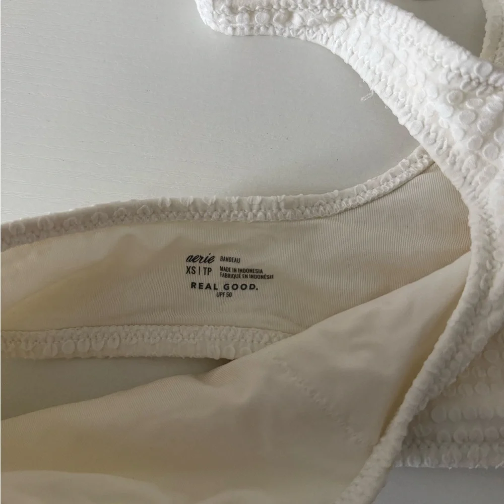 Aerie Jacquard One Shoulder Bandeau Bikini Top